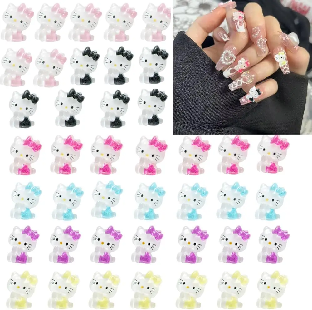 3d Kitty Katze Nail Art Charms, Cartoon Kawaii Nagel Charm, Nail Art DIY Dekoration für Clip, Kühlschrank Magnet, Ankleiden, Telefon