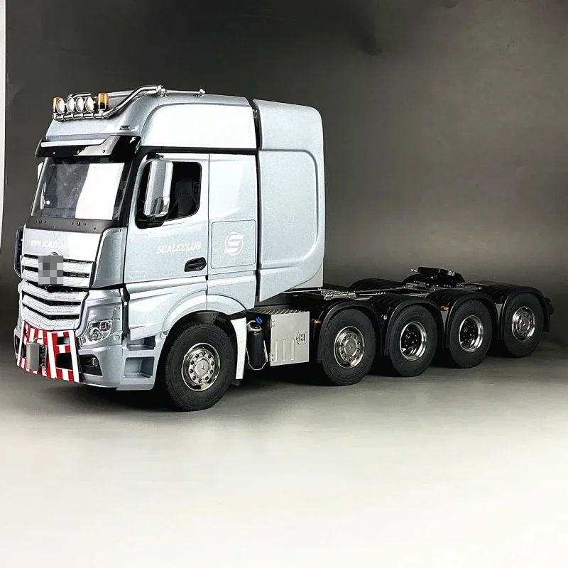 1/14 RC heavy-duty trailer head chassis DP1010 10X10 with rear wheel steering RC dump truck with simulation light model Boy toy