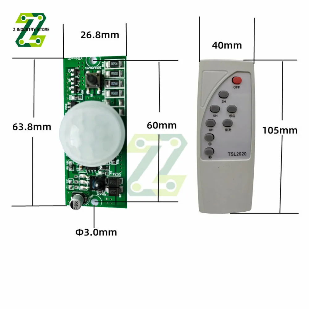 3.2V 3.7V Remote Control PIR Solar Integrated Street Lamp Sensor Circuit Board Solar Induction Mode Controller