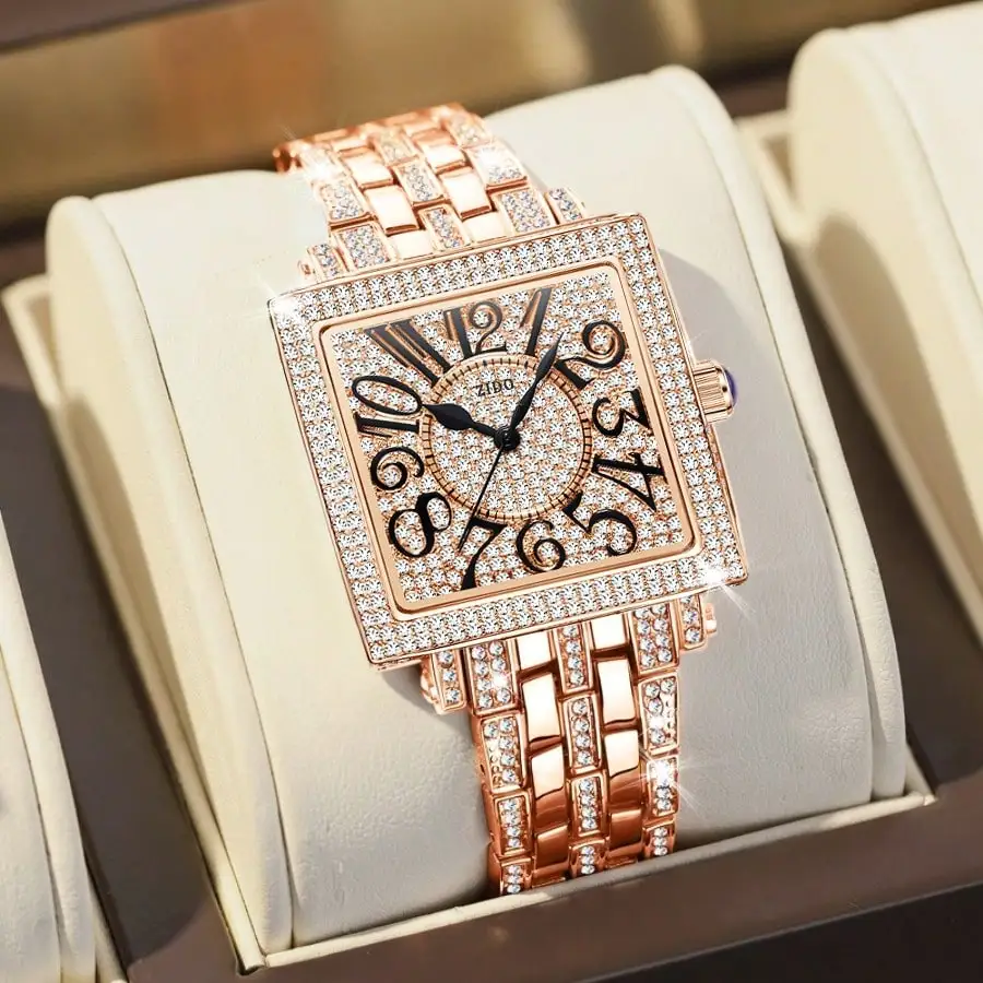 ساعة كوارتز نسائية فاخرة ريترو ، مستطيلية ، مقاومة للماء ، ستانلس ستيل ، عصرية