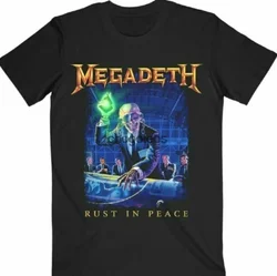 Megadeth-Rust In Peace T-shirt Funny Black Cotton Tee Vintage Gift For Men Women