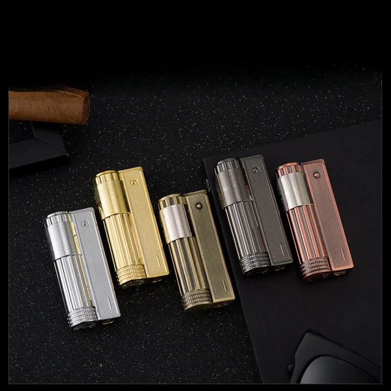 2024 New Luxury Creative Windproof Vintage Genuine Metal Alloy Vintage Kerosene Lighter Men Cigarette Oil Lighter