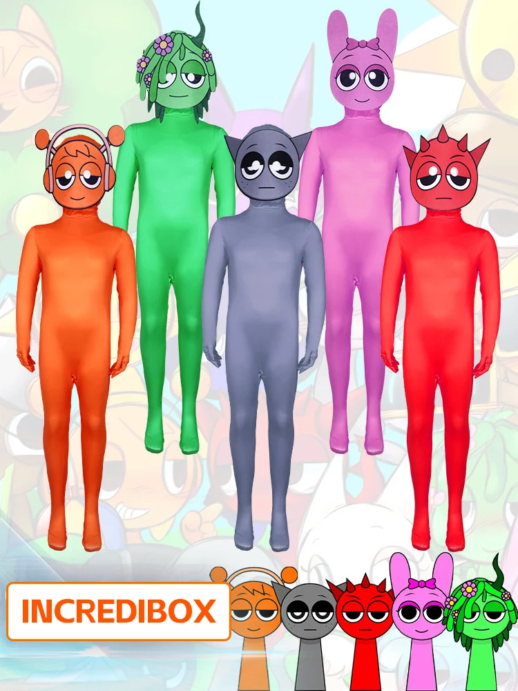 

2025 Sprunki Incredibox Cosplay Costume Kid Monster Horror Game Clothing Creative Halloween Party Jumpsuits Clothes