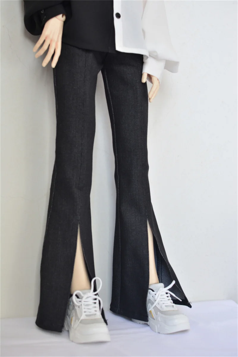 

BJD doll clothes suitable for 1/4 1/3 SD10 Uncle size fashion new vintage denim slits stretch bell bottoms 3 color men and women