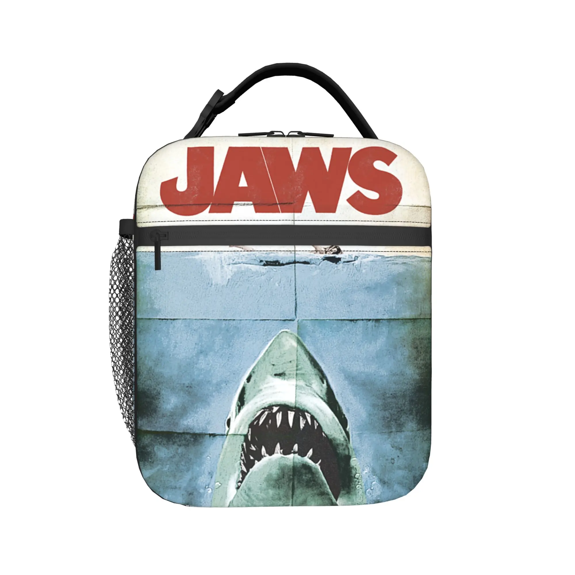 Jaws 50th Anniversary Poster Lunch Bag Vintage Style Office Lunch Box For Child Retro Thermal Tote Handbags Oxford Cooler Bag