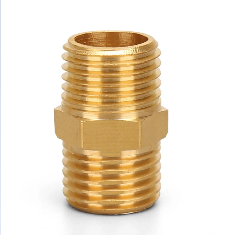 

DN6-DN50 Brass Pipe Fitting, 1/8" to 2" NPT Male Pipe, Hex Nipple