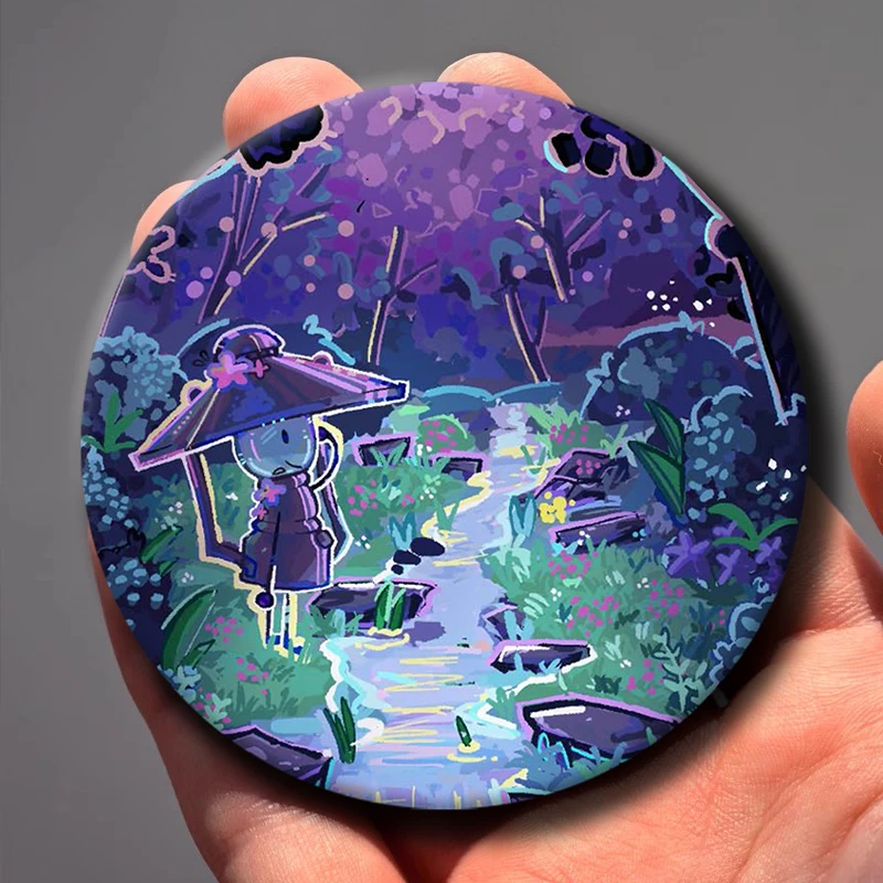 58mm 1PC Cartoon Airy Hfjone Round Badge Creative Brooch Clothing Backpack Accessories Lapel Pin