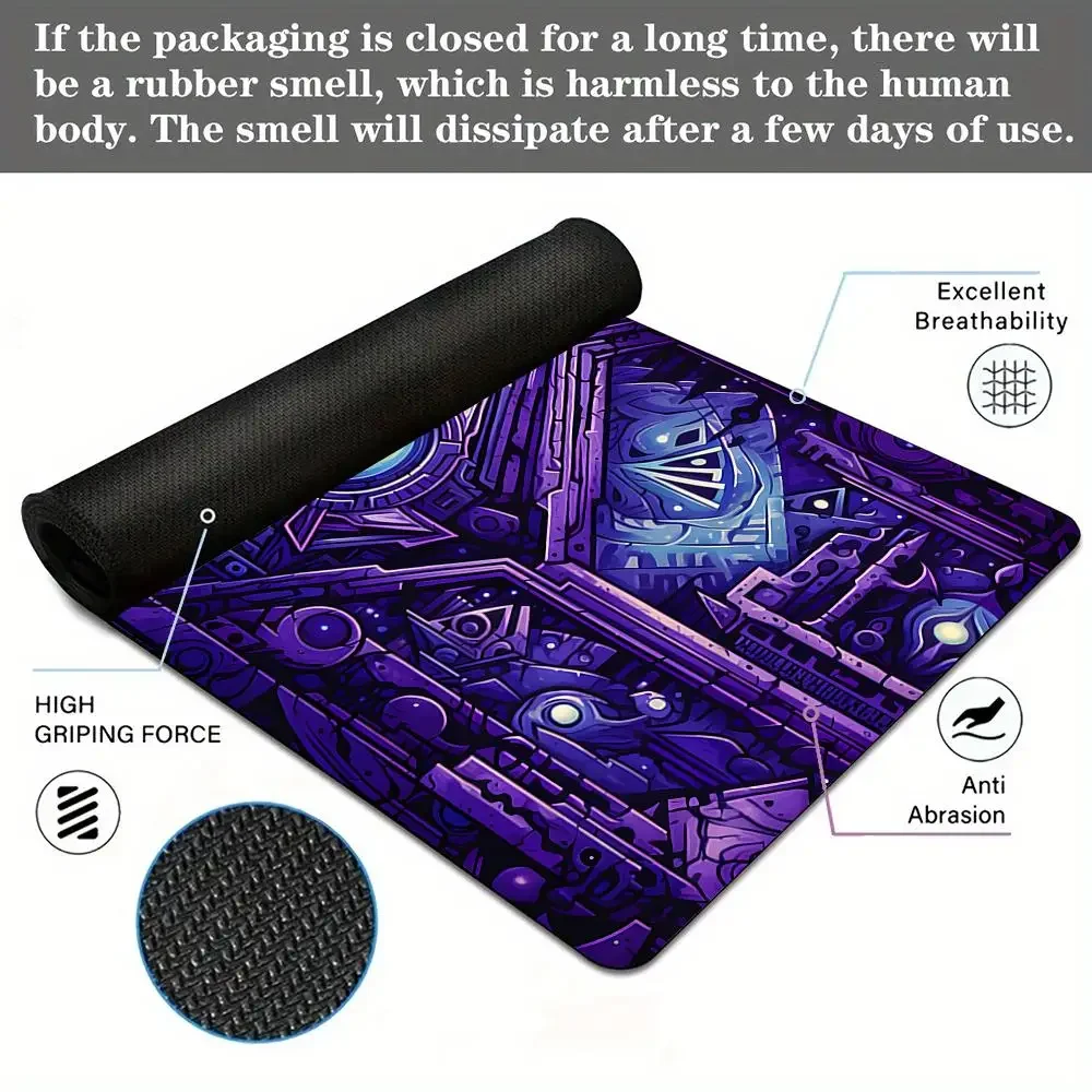 Mysterieuze Rune Eye muismat Bureaumat met gestikte randen Natuurlijke rubberen basis pc-accessoires Gamingmat Desktopdecoratie