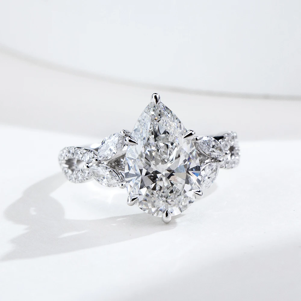 3CT Lab Grown Diamond Ring 18K Real Gold Lab Created Diamonds Rings For Women Girls In Stock Wholesale MSR-1940