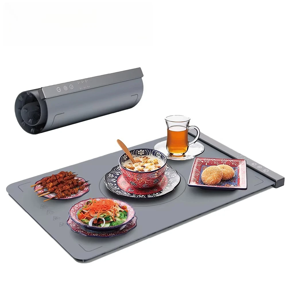 

Food Heating Pad, 3-gear Temperature and 7-hour Timing Food Electric Heating Plate,Quick Silicone Foldable Food Heating Mat