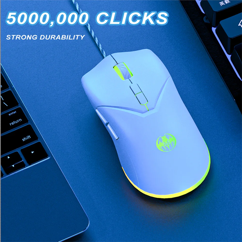 USB Wired RGB Gaming Mouse 7 Buttons Ergonomic 7200 DPI Adjustable Colorful Backlight Mice for PC Gamer Computer Laptop Office