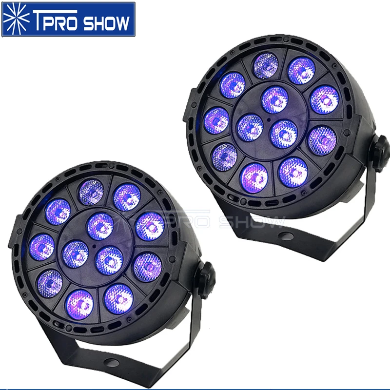 

2pcs/lot UV Par Lamps 12 LED Violet Lights Strobe DMX Black Light Show Mini Projector For Stage Nightclub Disco Blacklight Decor