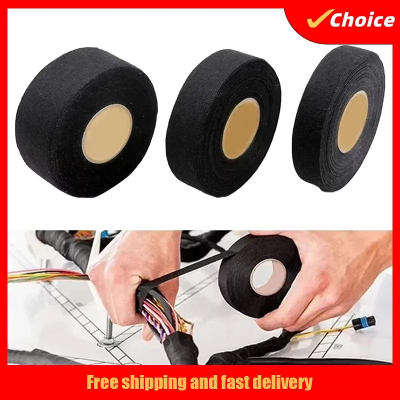 New Electrical Insulating Tape Heat Resistant Harness Tape 9/19/25MM Car Cable Harness Wiring Loom Protection Waterproof Tape