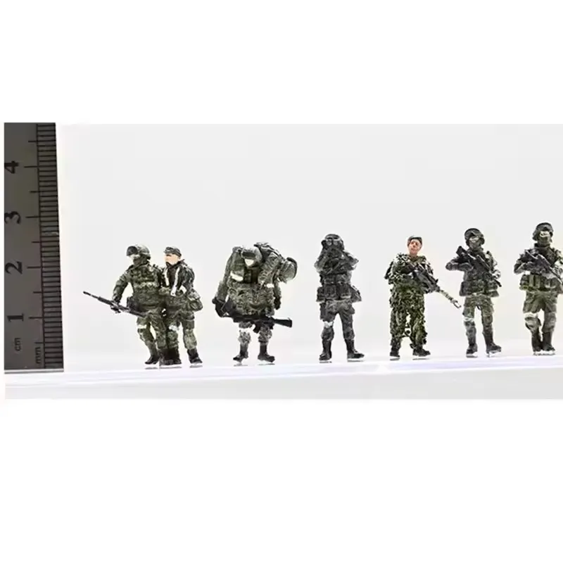 2025 New 1:72 Scale Model 8 Pcs Russia Patrol Rescue Team Soldiers Action Figure Toys Scene Accessory Dolls Display Collection