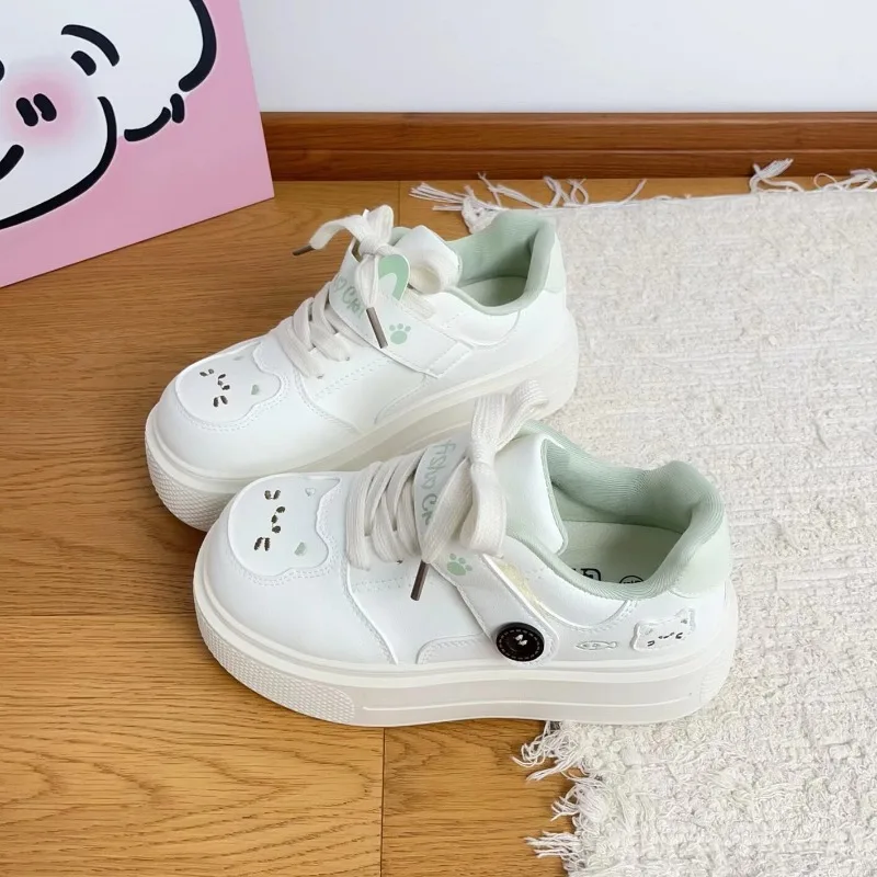 Damen High-top Plateau Sneaker Vielseitige Freizeitschuhe_voghion.com