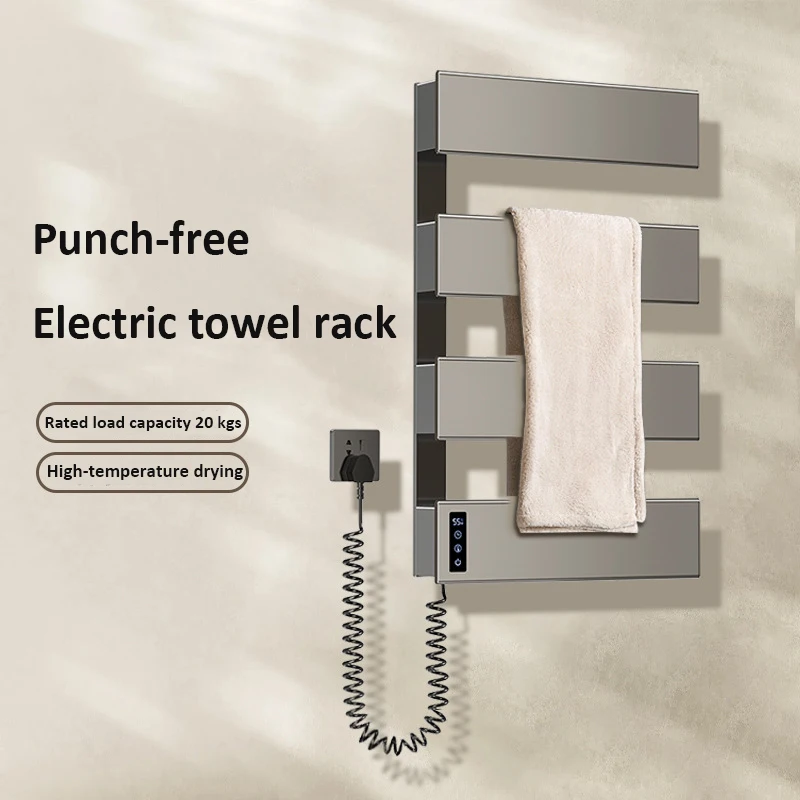 Electric Towel Rail Bathroom Towel Warmer with Temperature Control & Built-in Timer Heated Towel Rack Energy Saving Towel Dryer