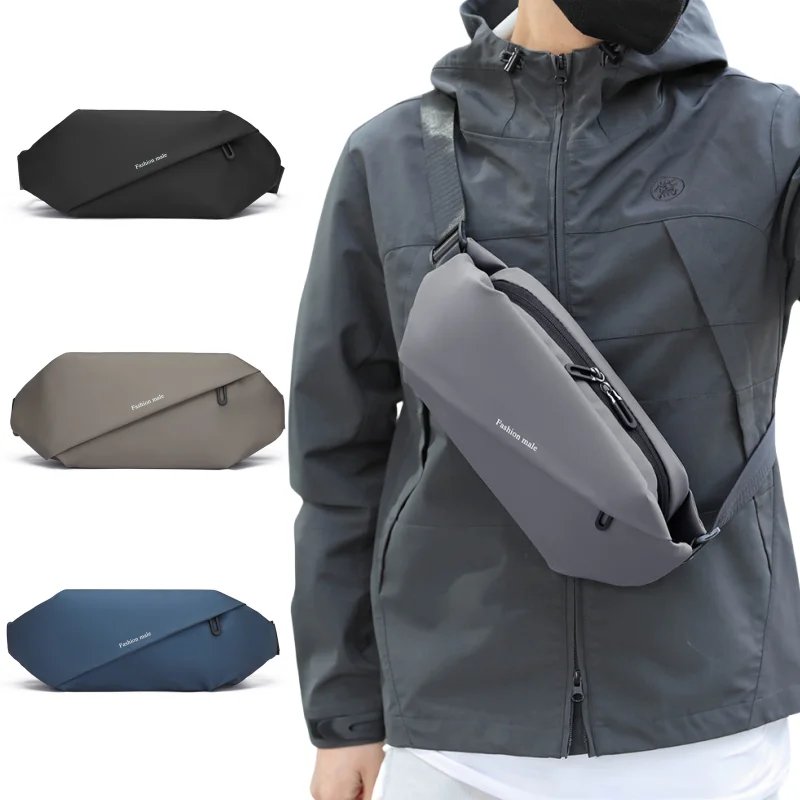 

New Men's Fashionable Waist Bag, Casual Outdoor Sports Chest Bag, Multi-functional Large-capacity Single-shoulder Crossbody Bag