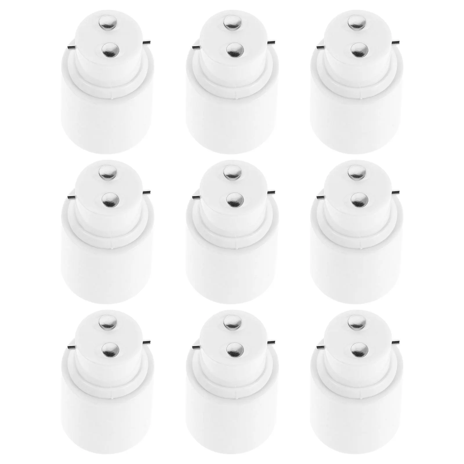 

10Pcs B22 to E27 Light Bulb Socket Adapter Secure Connection Space Saving Design Lamp Base Converter for Indoor Scenes