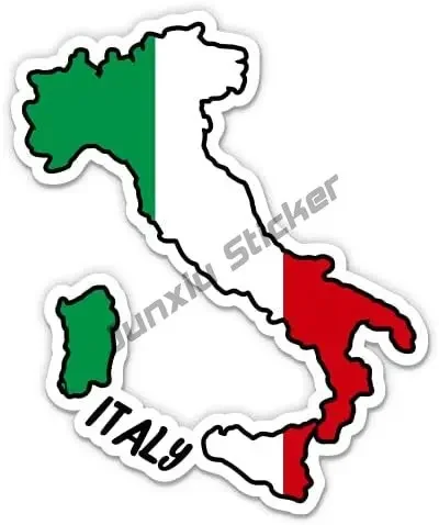 Italian Flag Map Decal Italy Rome Pisa Sicily City Stamp Shield Tourism Patriotic Sticker The Whole Body Creative Stickers