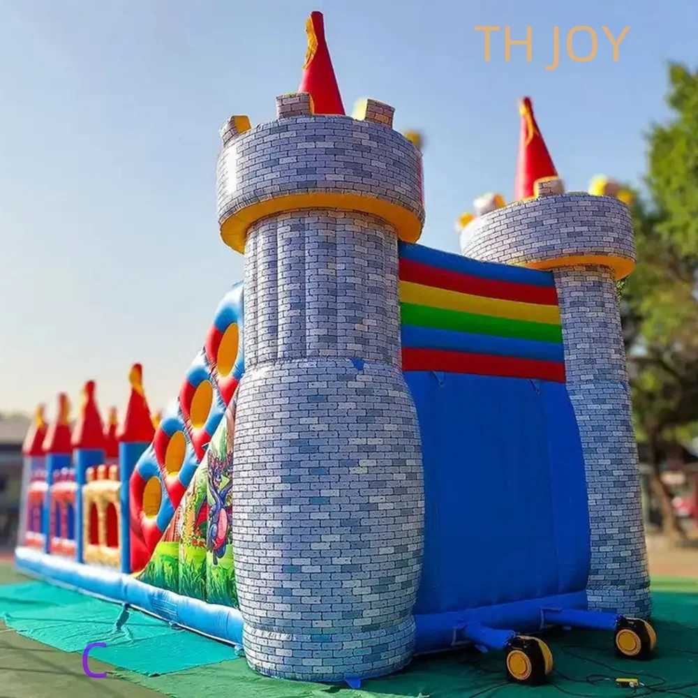 항만까지 배로, 14x6m 거대한 풍선 슬라이드 상업용 바운서 점핑 풍선 성 놀이터