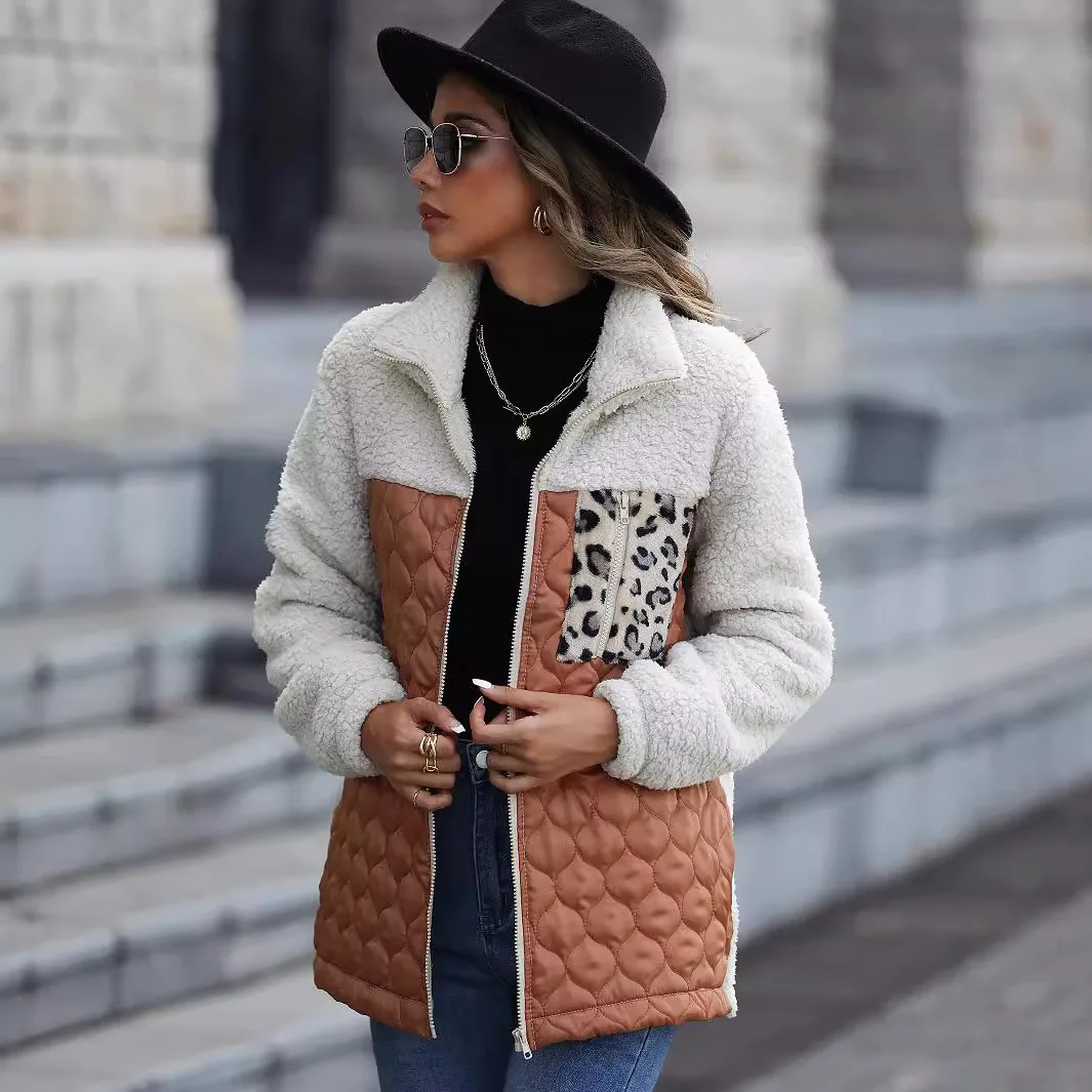 

Chaquetas De Mujer Зимние плюшевые сращенные ​ ​ Двусторонняя бархатная куртка женская с длинным рукавом, свободная молния, открытая повседневная куртка Kurtki