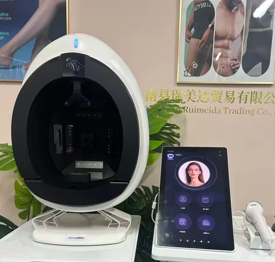 Q1 Pro Facial Skin Analyzer Detection 3D AI Skin Problem Diagnosis 10 Spectrum Professional Analysis Equipped With Hair Analysis Handle Beauty Salon Equipment