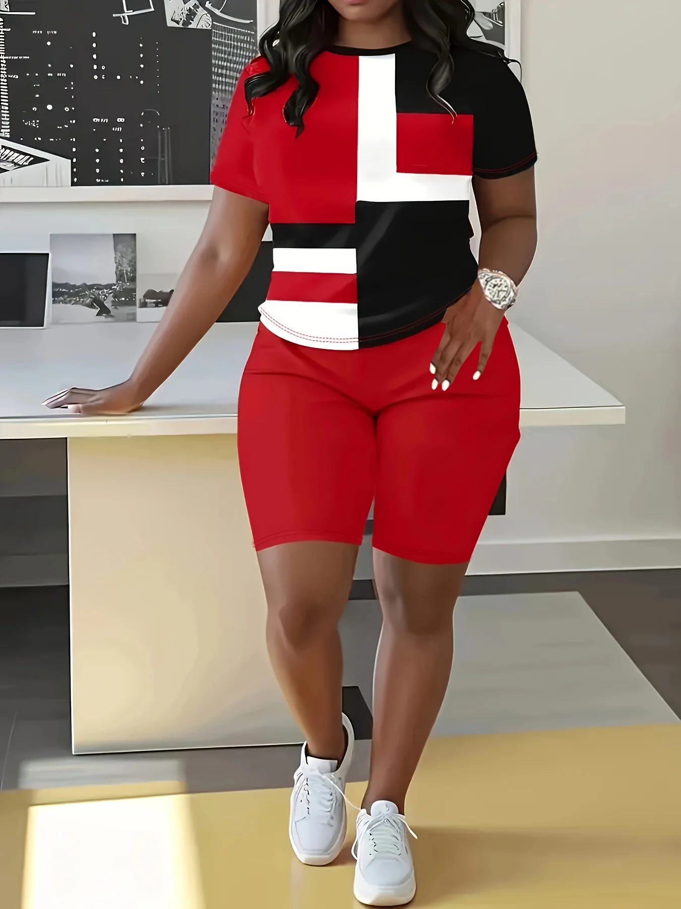 2025 Leisure Outdoor Sports Short Sleeve Set Round Neck Short Sleeved Top and Shorts Set 3D Printed T-shirt and Shorts Set 