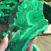 Polished Green Malachite Slice - Natural Crystal Slab, Reiki Healing Stone