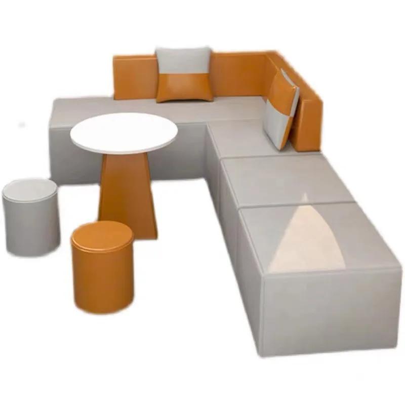 

Nordic Modern Simple Sales Office Office Training Institution Resting Area Sofa Reception Room Living Room Sofa Tea