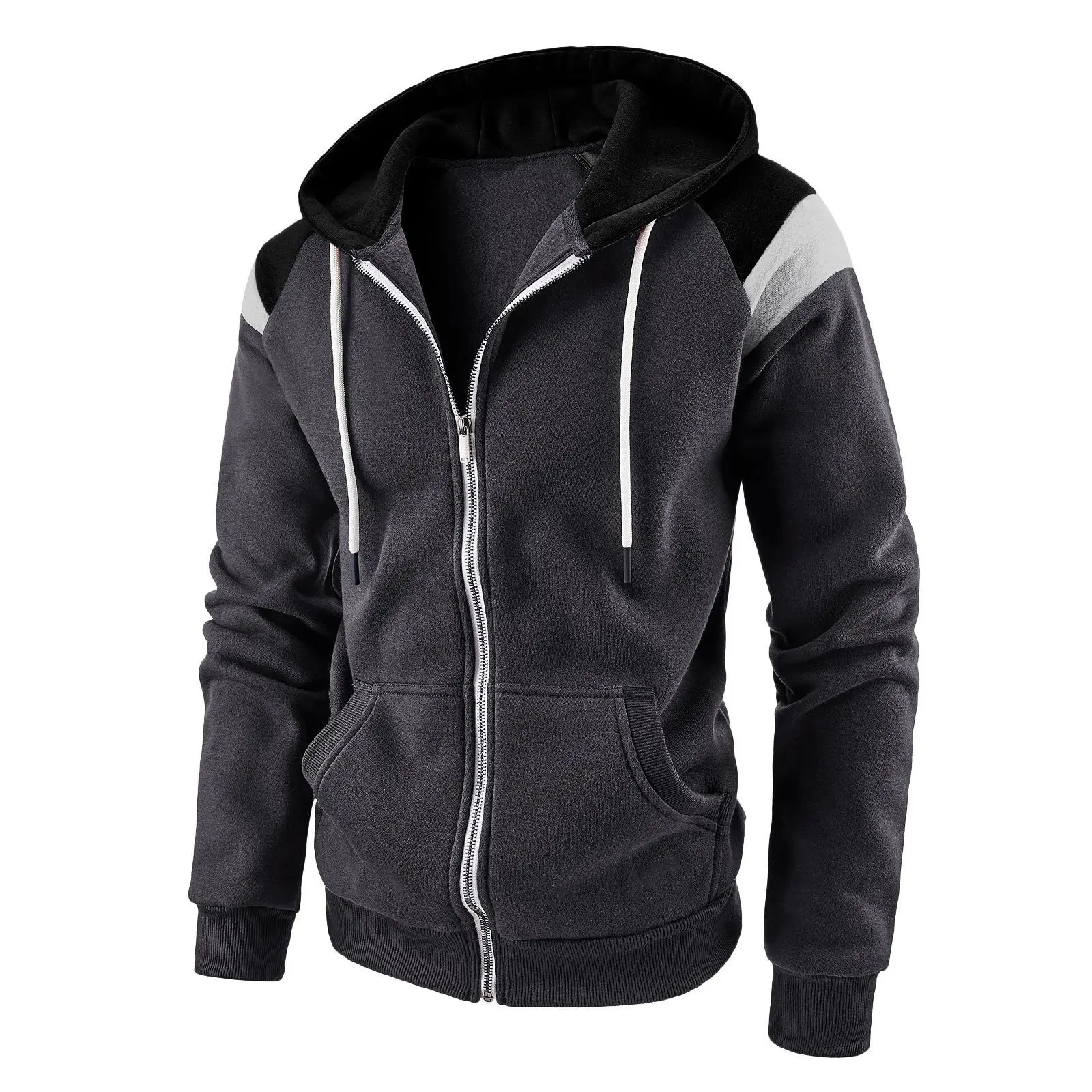 New European and American Men's Colorblock Fashion Hooded Sweatshirt for Men Sports Top