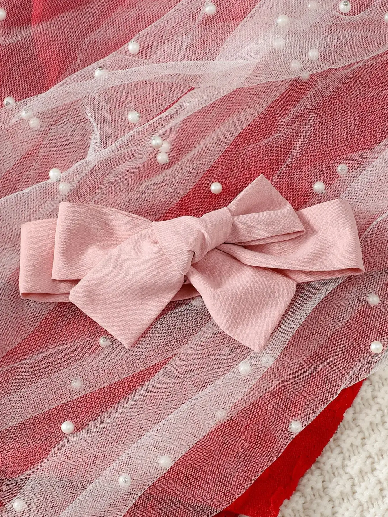 0-3 Year Old Newborn Baby Girls Summer Sleeveless Bow Strap Pink Patchwork White Fashionable Party Dress