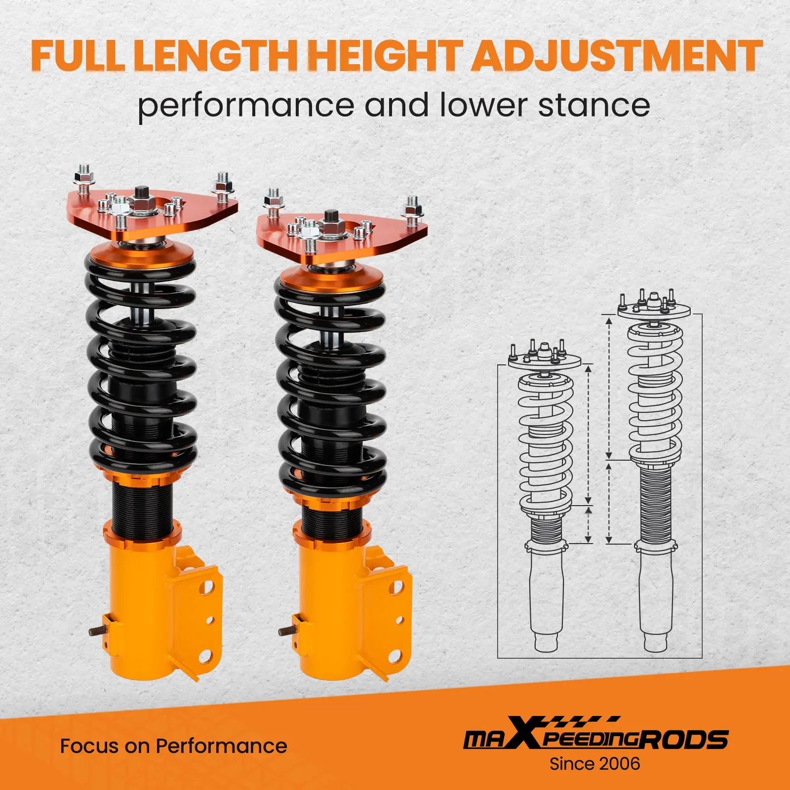 Maxpeedingrods Coilovers Struts Suspension Kit For Mitsubishi Lancer Evolution EVO 7 8 9 01-07