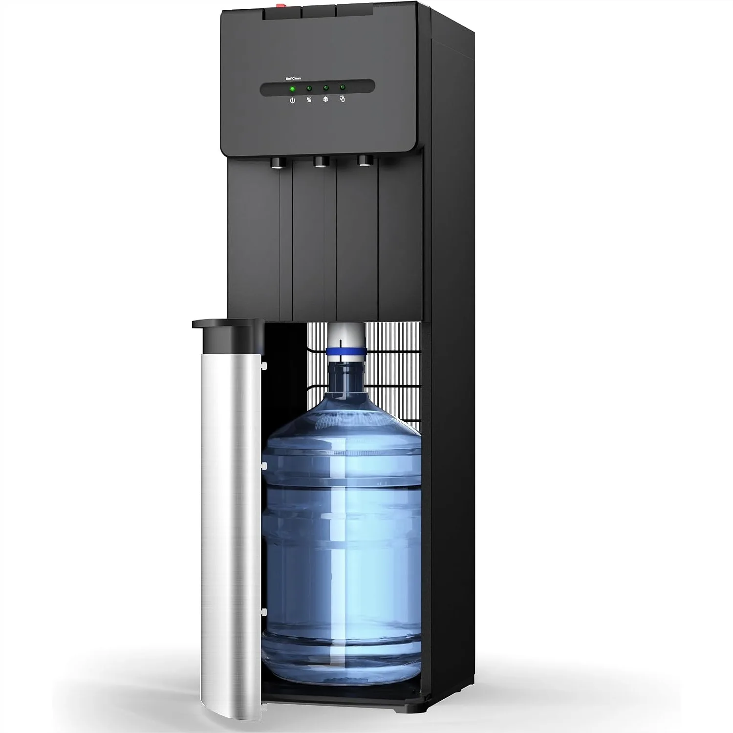 

Self Cleaning Bottom Loading Water Dispenser for 3 or 5 Gallon Bottles, Hot Cold and Room Water Cooler with Child Safety Lock
