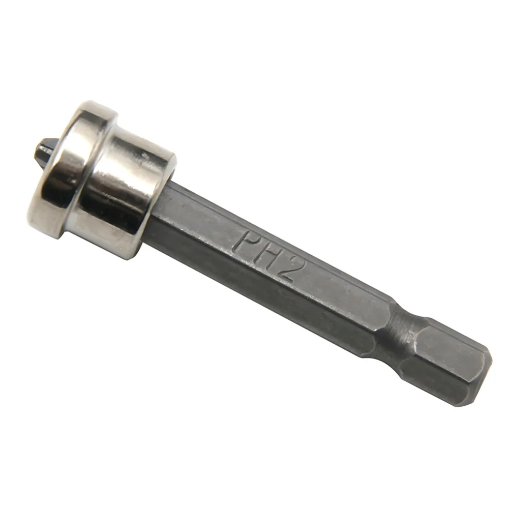 10pcs 50mm PH2 Hex Shank Drywall Screwdriver Bits with Magnetic Collar for Efficient Plasterboard Screw Fixing