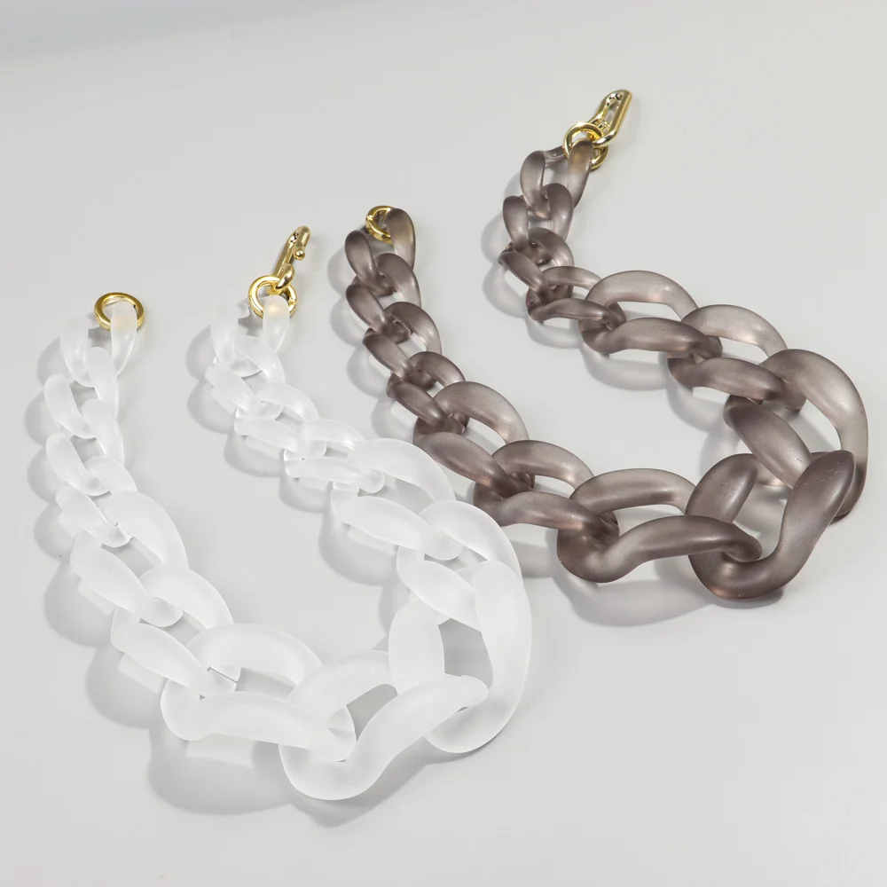 Trend ige Acryl große klobige Choker Kette Halskette für Frauen böhmischen Harz Glieder kette Anhänger Halsketten Mode Schmuck Geschenk – Detail 8