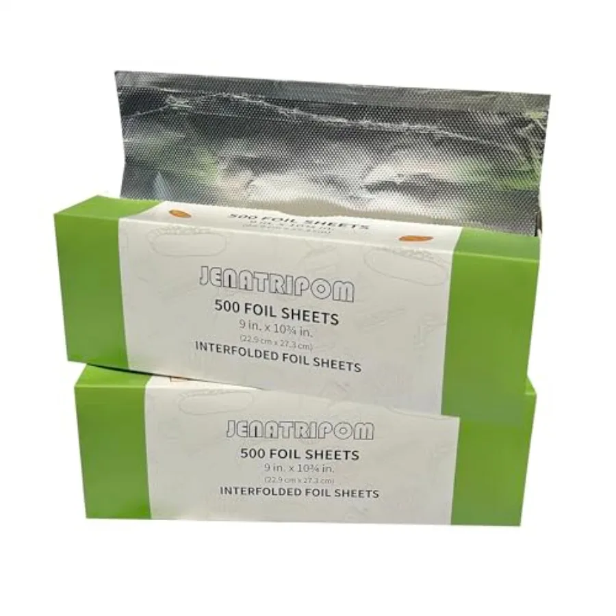 

Aluminum Foil Sheets 9 x 10.75 inch 1000 Sheets Pop-Up Dispenser Premium Quality High Temp Resistant Easy Access Versatile Wrap