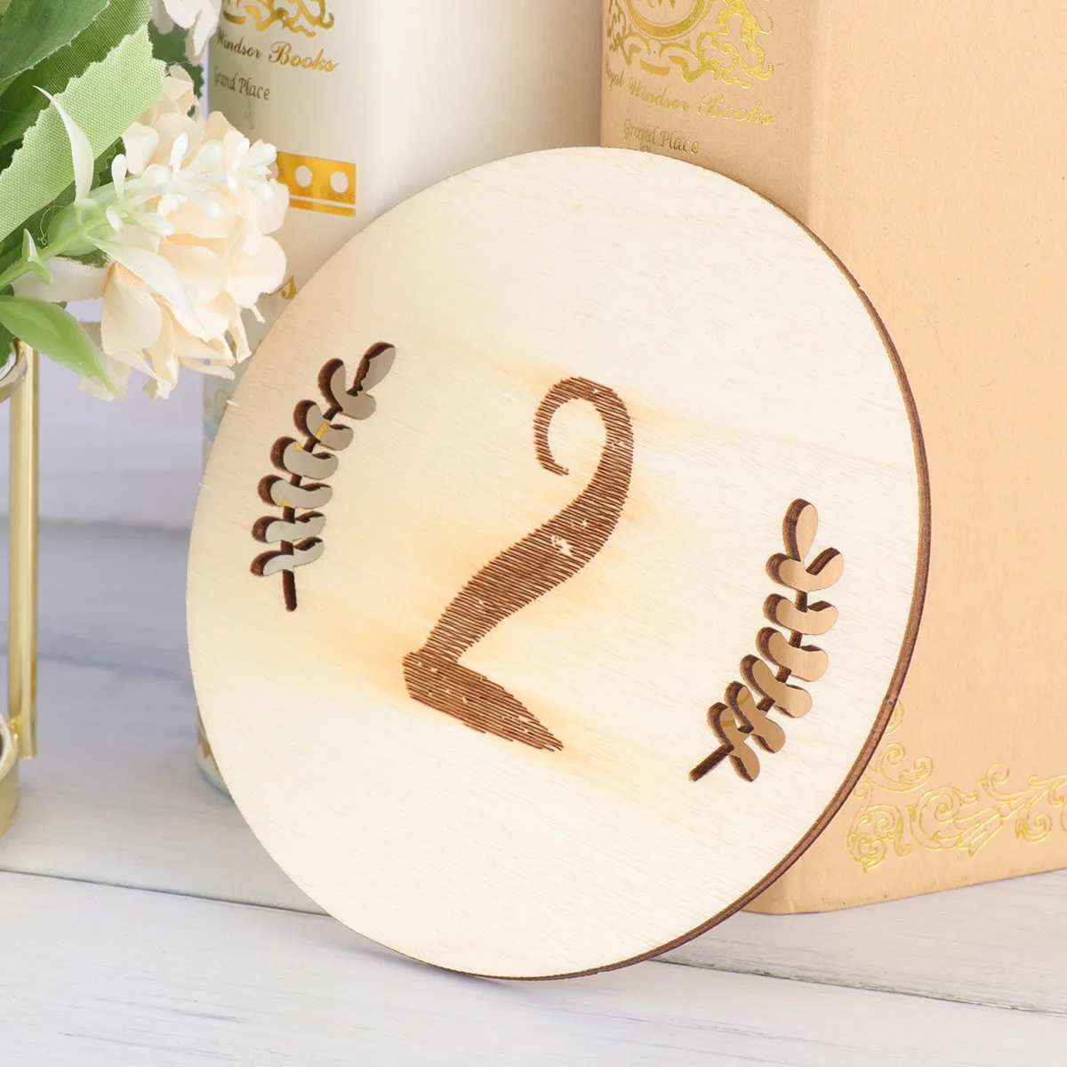 

12pcs Baby Monthly Cards Beige Infant Birthday Milestone Newborn Record Photo Props Growth Tracking First Year Stickers