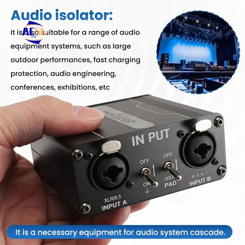 

AC56-1 шт. GX200 Аудиоизолятор Ток Звук Шумовой Микшер Микрофон Общий фильтр заземления