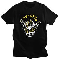 Custom Gesture Go Train Brazilian Jiu Jitsu BJJ Tshirt for Men Short Sleeve Casual T-shirt Slim Fit Pure Cotton Tee Gift