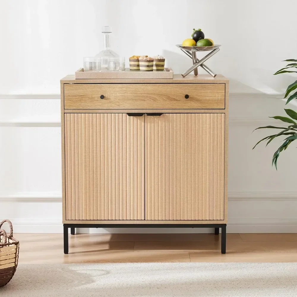 sideboard buffet cabinet with drawer, farmhouse coffee bar station table, kitchen storage with doors and adjustable shelves, mod