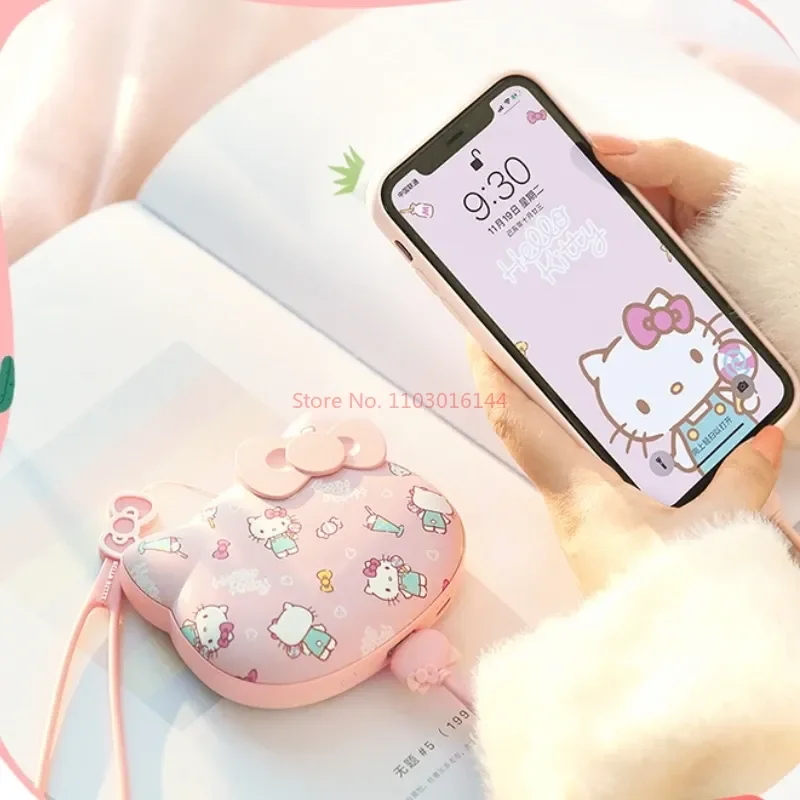 

Портативное зарядное устройство Sanrio Hello Kitty, быстрая зарядка, ультратонкий компактный портативный милый мобильный блок питания для Iphone, игрушек, девочек, 10000 мАч