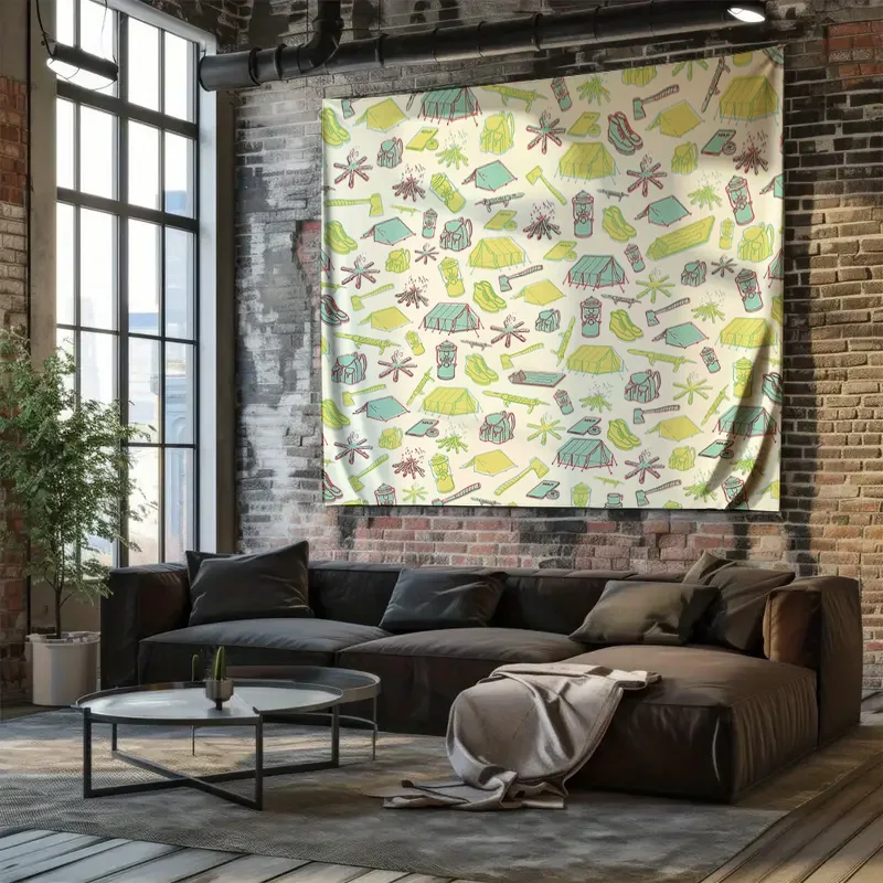 Bohemian Tapestry Wall Hanging Nature Forest Trees Pattern Aesthetic Room Decor Dorm Wall Art Hippie Home Decor Vintage Textile - view 5