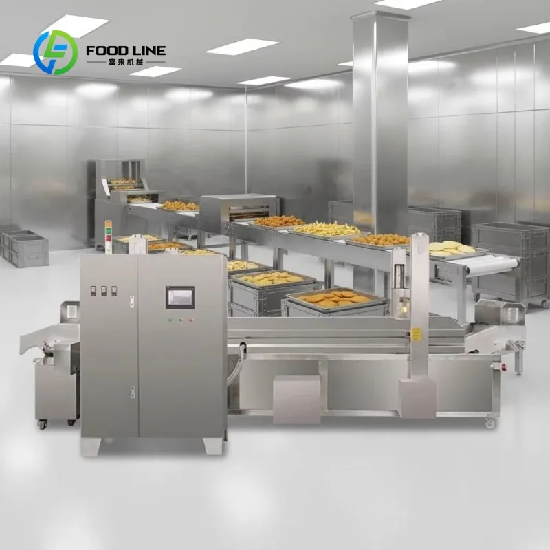 Customized Industrial Conveyor Large Nugget Fish Frying Chicken Peanut Fryer Machine Continuous Fryer Machine