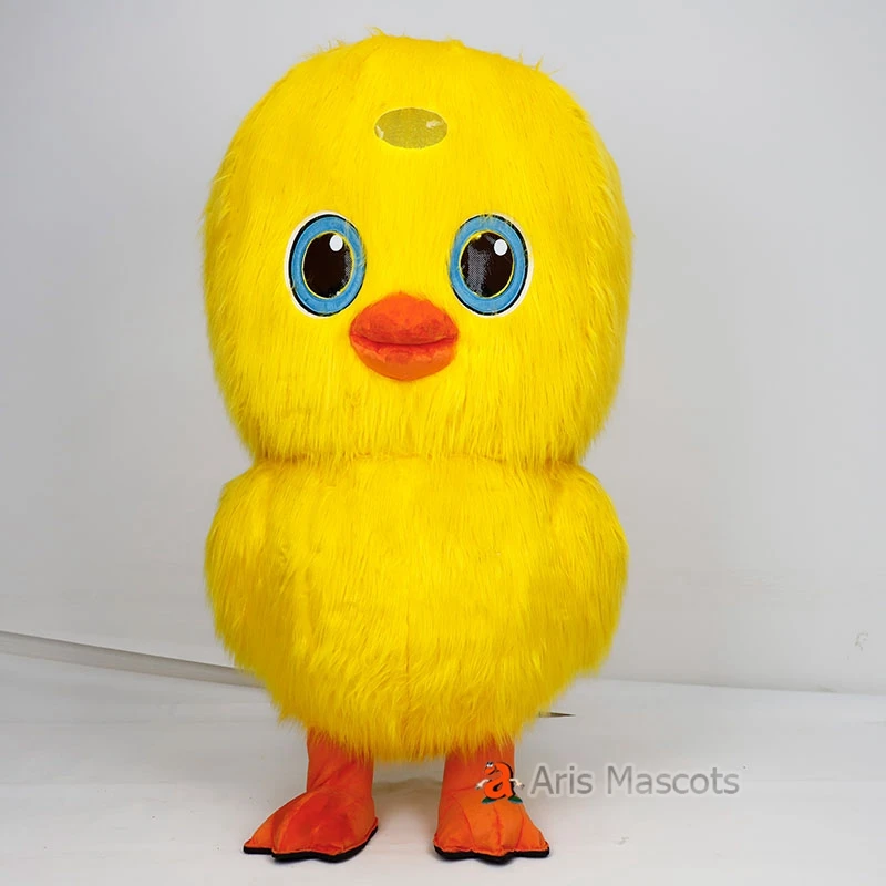 2m Huge Inflatable Yellow Chicken Mascot Costume Funny Walking Blow up Suit Carnival Fancy Dress Stage Wear Outfit for Events