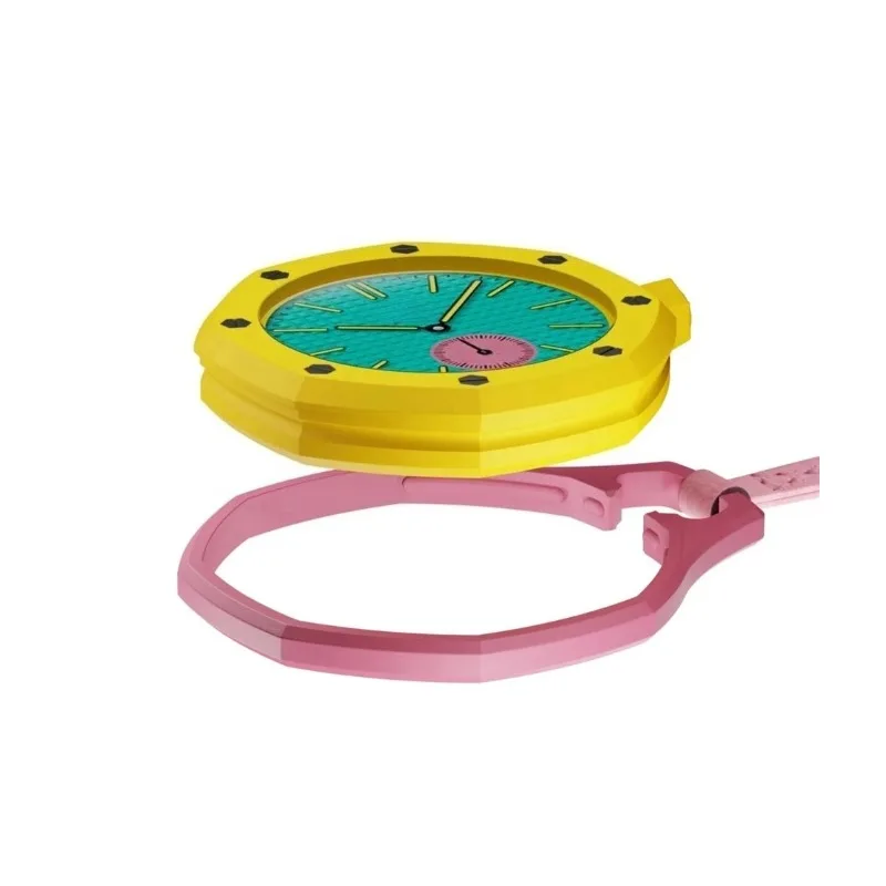 

Applicable To Royal Oak & Swatch Joint Pocket Watch Bioceramic Calfskin Lanyard Octagon Bezel Strap