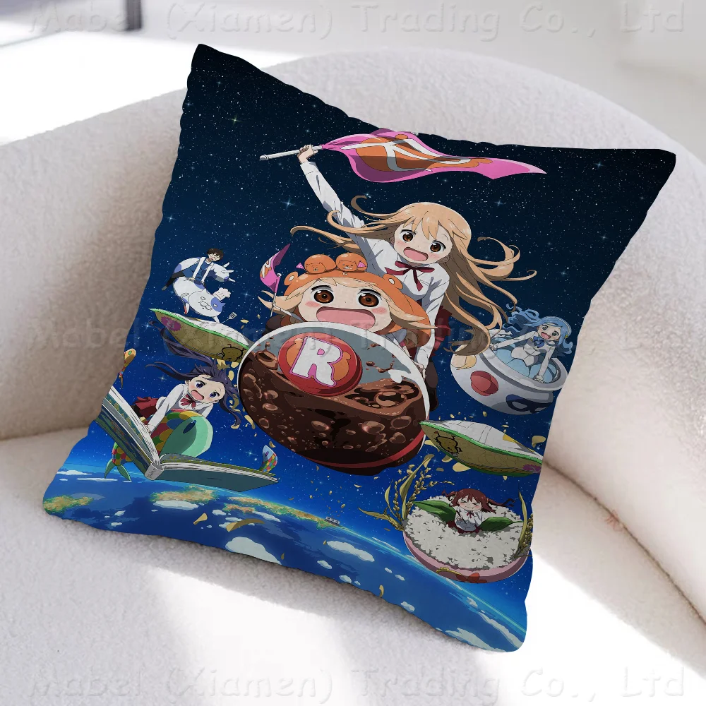 Himouto! Umaru-chan Anime Pillow Covers Cartoon Sofa Decorative Home Double-sided Printing Short Plush Cute Cushion Cover