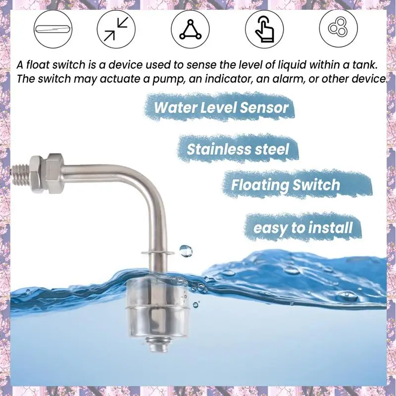 2025 Trend Liquid Water Level Stainless Steel Right Angle Floating Switch For Aquarium