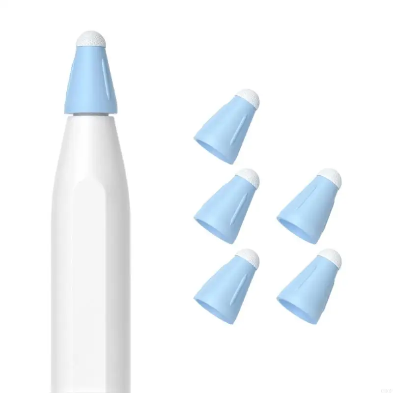 C90F 5PCS 보호 실리콘 연필 홀더 슬리브 펜촉 펜슬 3