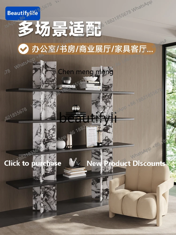 

X GG Slate Commercial Office Display Display Bookcase Integrated Wall-Mounted High-End Storage Rack