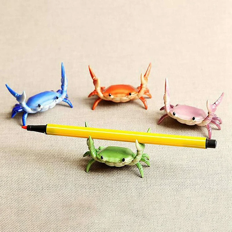 8X Japanese Creative Cute Crab Pen Holder Weightlifting Crabs Penholder Bracket Storage Rack Gift Stationery B